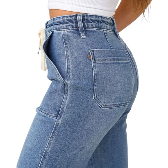 Judy Blue High Rise Medium Wash Denim Joggers NWT - Picture 7 of 16